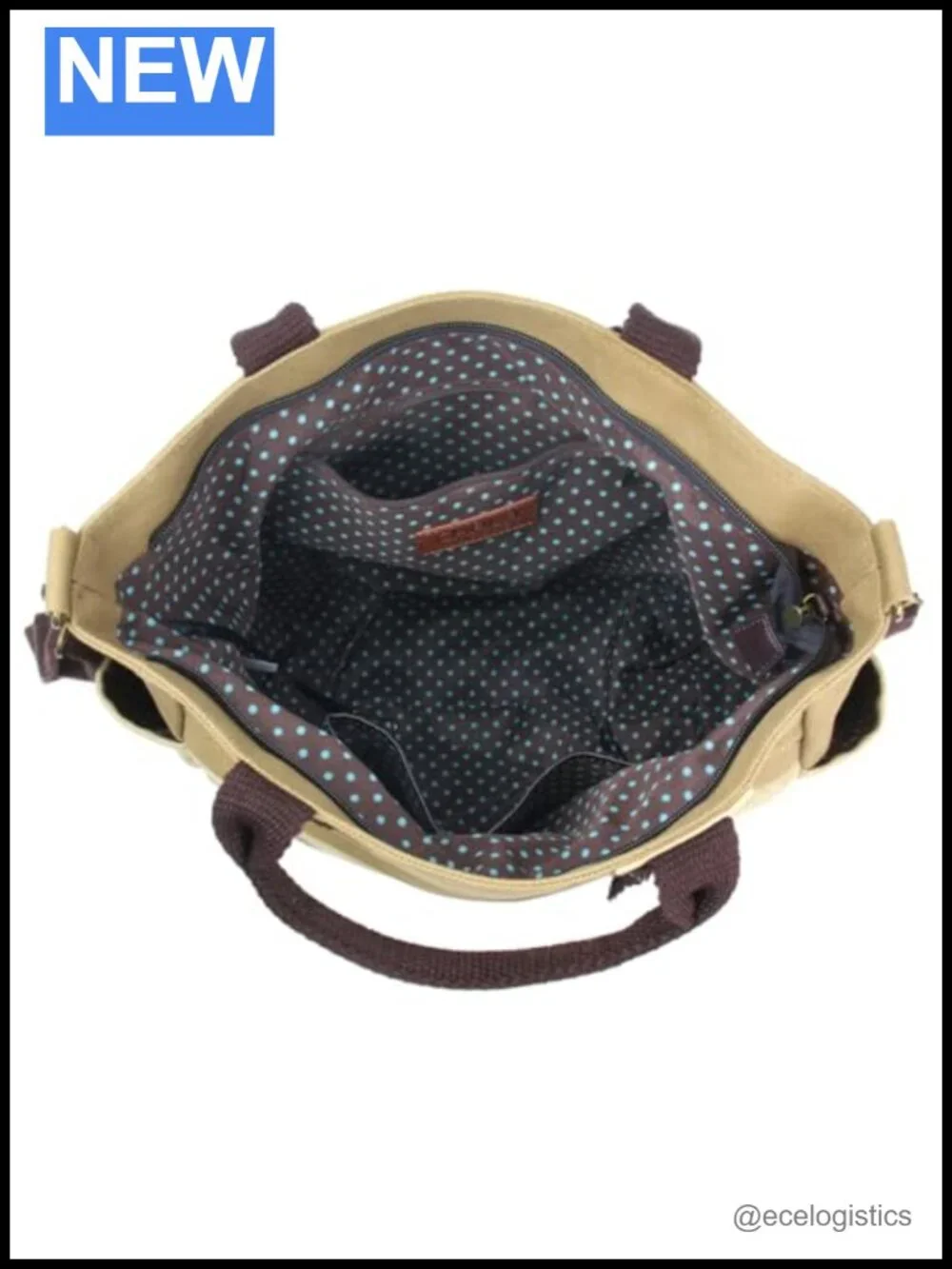 Canvas Print Pocket Tote Women Canvas Tote Bag Shoulder Purse with Detachable